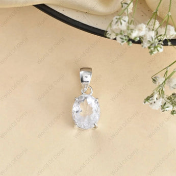 Clear Quartz (sphatik) Pendant - WorldOfOorja