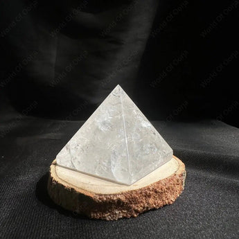 Clear Quartz (Sphatik) Pyramid - WorldOfOorja