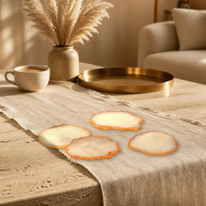Crystal Agate Coasters – Natural Gemstone Drinkware Set - WorldOfOorja
