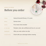 Emerald (Panna) Pendant – good to know before you order: what is in the box, energised after order