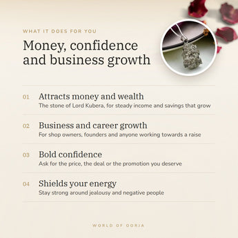 Raw Pyrite Pendant benefits – World of Oorja