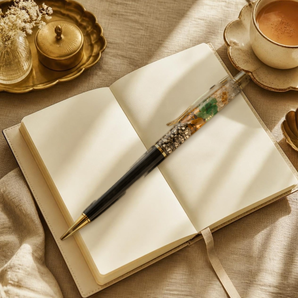 World of Oorja Dhan Yog Crystal Pen with 7-stone wealth blend for prosperity and abundance