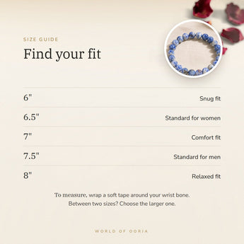 Sodalite Bracelet size guide – 6 to 8 inch