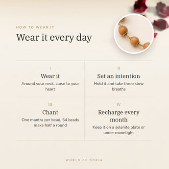 How to wear your Devadaru Mala – daily wear, recharge on selenite or moonlight