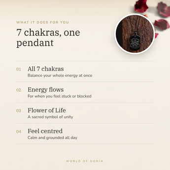 7 Chakra Flower of Life Pendant benefits – World of Oorja