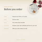 Raw Citrine Pendant – good to know before you order: what is in the box, energised after order