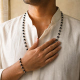 Karungali Mala and Bracelet worn