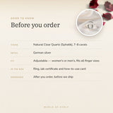 Clear Quartz (Sphatik) Ring – good to know before you order: what is in the box, energised after order