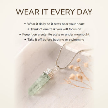 How to wear your Flourite Pencil Pendant