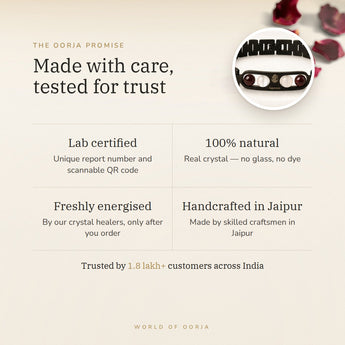 The Oorja promise โ Capricorn Metal Zodiac Bracelet, lab certified and energised after you order