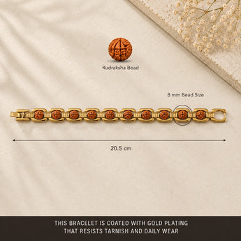 Gold Plated Rudraksha Bracelet – image 3