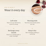 How to wear your Mother of Pearl Bracelet – left wrist, morning wish, recharge on selenite or moonlight