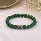 Green Aventurine bracelet close-up showing natural green gemstone beads - certified authentic India