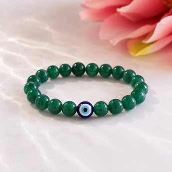 Green Aventurine bracelet for opportunity luck and heart healing - AAA grade natural crystal - World of Oorja