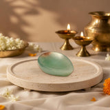 Green Aventurine Crystal Diya - WorldOfOorja