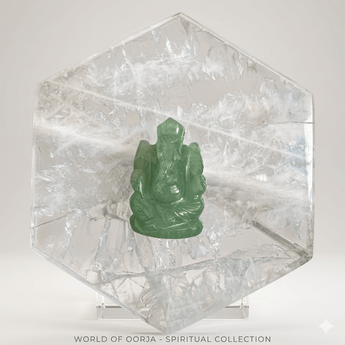 Green aventurine Ganesh Ji Murti - WorldOfOorja