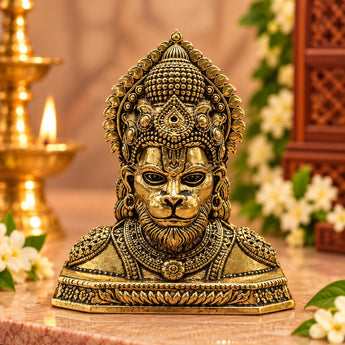 Hanuman idol in Panchdhatu gold finish