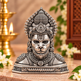 Hanuman idol in silver plated finish