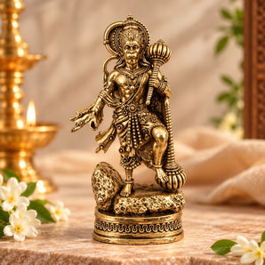 Panchdhatu gold Hanuman idol standing with gada