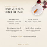 The Oorja promise – Citrine Pencil Pendant, lab certified and energised after you order