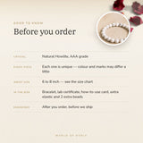 Howlite bracelet – before you order: size, what is in the box, energised after order
