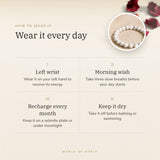 How to wear your Howlite bracelet – left wrist, morning wish, recharge on selenite or moonlight