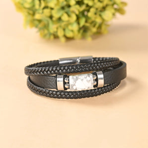 Howlite Leather Bracelet – image 1