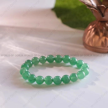 Jade bracelet for steady fortune luck and prosperity - AAA grade natural crystal - World of Oorja