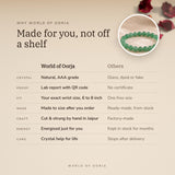 Why World of Oorja – Jade bracelet made to your wrist size, cut and strung by hand in Jaipur
