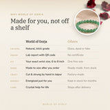 Why World of Oorja – Jade bracelet made to your wrist size, cut and strung by hand in Jaipur