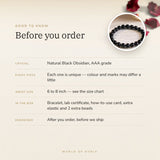 Black Obsidian Bracelet – before you order: size, what is in the box, energised after order