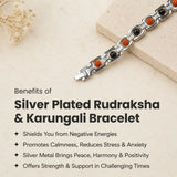 Silver Plated Rudraksha & Karungali Bracelet – image 1