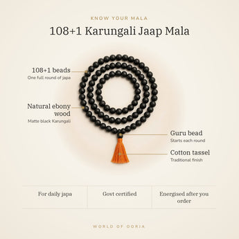 Know your 108+1 Karungali Jaap Mala – beads, finish and fit