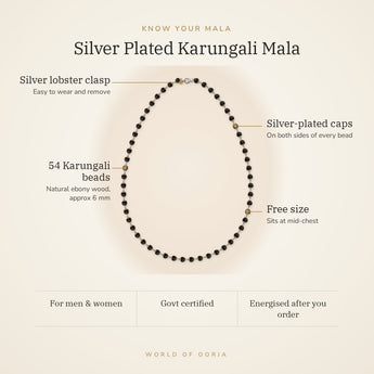 Know your Silver Plated Karungali Mala – beads, finish and fit