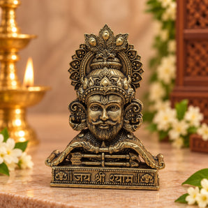 Khatu Shyam idol in Panchdhatu gold finish