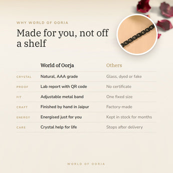 Why World of Oorja – Black Metal Raw Pyrite Bracelet made for you, finished by hand in Jaipur