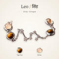 Leo zodiac constellation bracelet for women with Tiger Eye and Citrine – silver