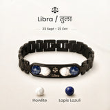 Libra zodiac bracelet with Lapis Lazuli and Howlite – Tula rashi crystal bracelet