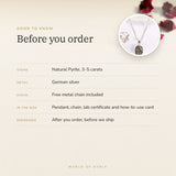 Raw Pyrite Oval Pendant – good to know before you order: what is in the box, energised after order