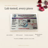 Moonstone Ring lab certificate with QR code – The Oorja promise
