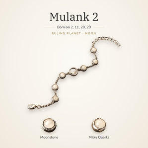 Mulank 2 Moon Charm Bracelet with Moonstone and Milky Quartz – World of Oorja