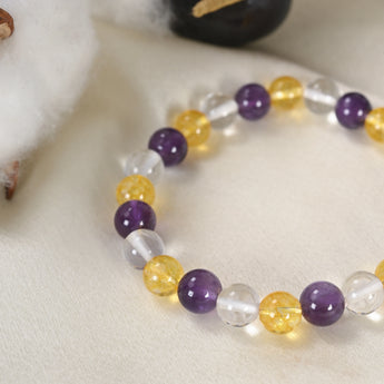 Mulank 3 Crystal Bracelet natural stones detail - WorldOfOorja