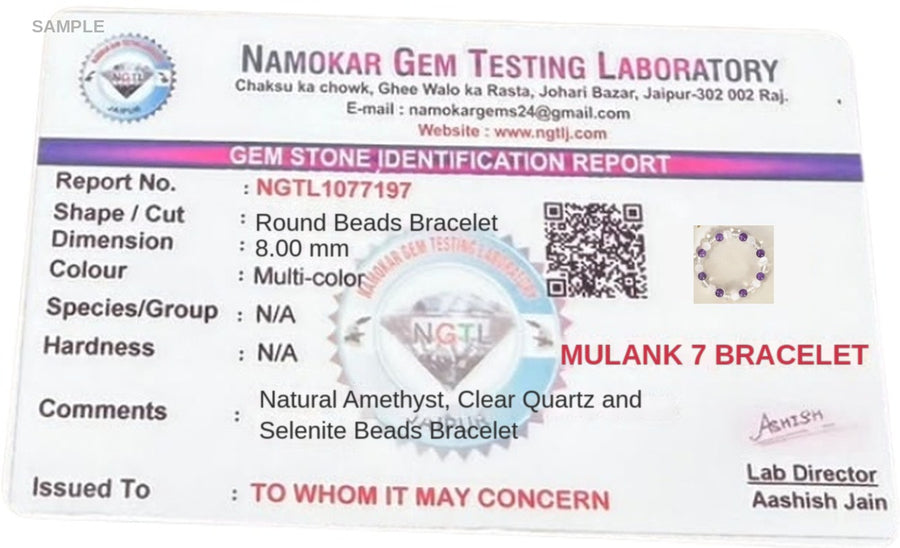 Mulank 7 Crystal Bracelet | For Birth Dates 7, 16 & 25 lab certificate – World of Oorja