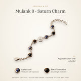 Mulank 8 bracelet crystals and fit – Lapis Lazuli, Black Tourmaline, adjustable chain