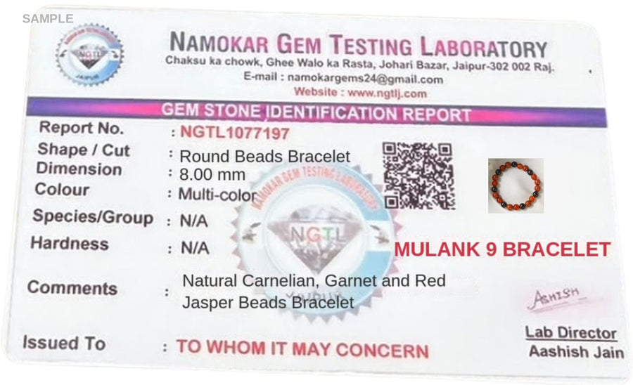 Mulank 9 Crystal Bracelet | For Birth Dates 9, 18 & 27 lab certificate – World of Oorja