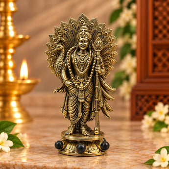Murugan idol in Panchdhatu gold finish