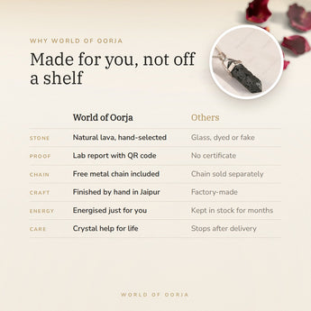 Why World of Oorja – Molten Lava Pencil Pendant made for you, finished by hand in Jaipur