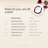 Why World of Oorja – Ruby Silver Bracelet (Manik) made for you, finished by hand in Jaipur