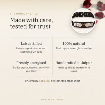 The Oorja promise – Cancer Metal Zodiac Bracelet, lab certified and energised after you order