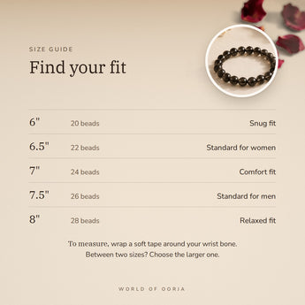 Smoky Quartz Bracelet size guide – 6 to 8 inch